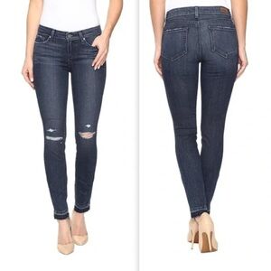 PAIGE DENIM Verdugo Ankle Distressed Dark Wash Skinny Jeans EUC